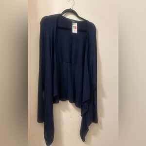 NWT- Torrid Women's Navy Blue Open Drape Front Cardigan Sweater. Size 5